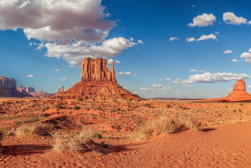 Utah summer landscape with blue sky